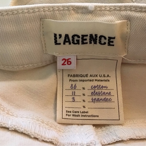 L'AGENCE Marguerite High Rise Ankle Skinny Jeans Creamy Color Size 26 - Picture 5 of 6